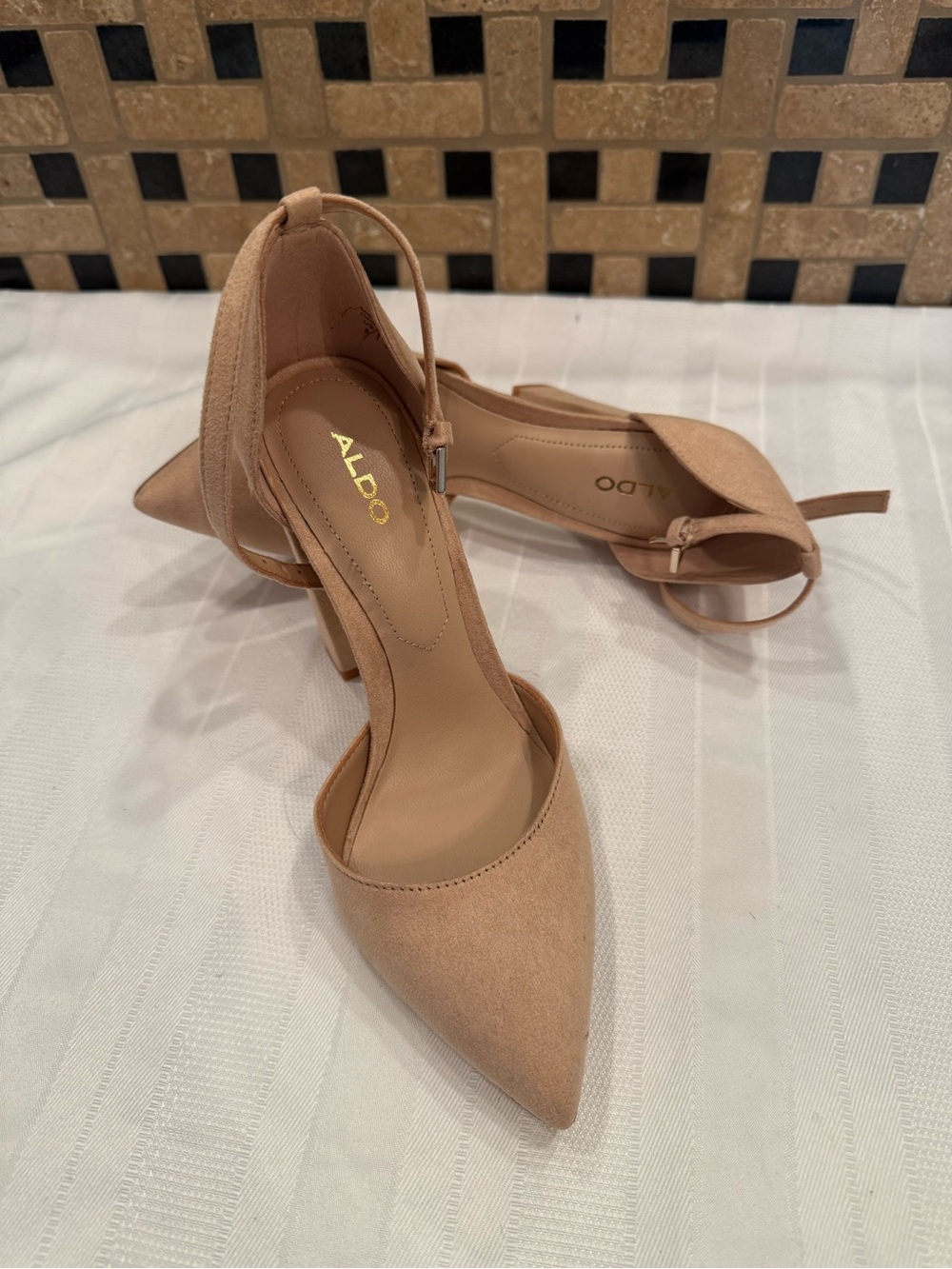 ALDO Blush Pointed Toe Ankle Strap Heels